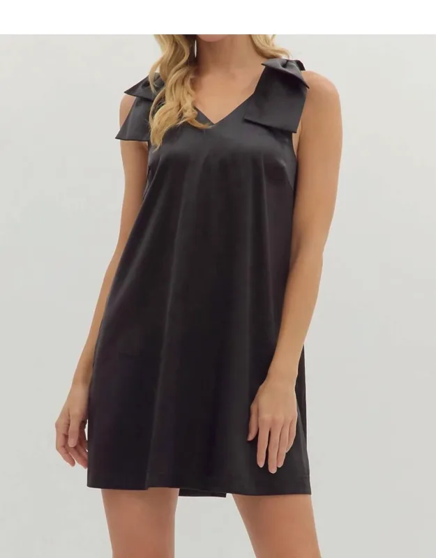 Bow Shoulder Mini Dress