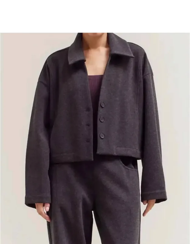 Crop Wool Collar Jacket