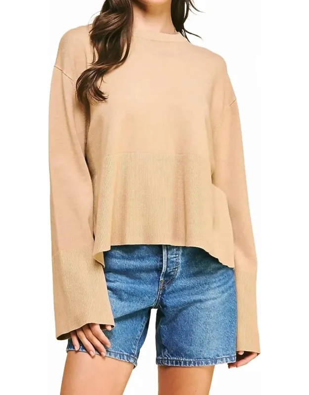 Side Slit Crewneck Sweater
