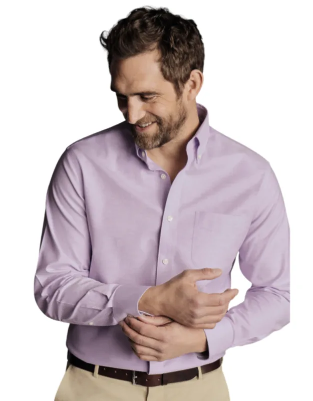 Slim Fit Button-down Collar Non-iron Stretch Oxford Shirt