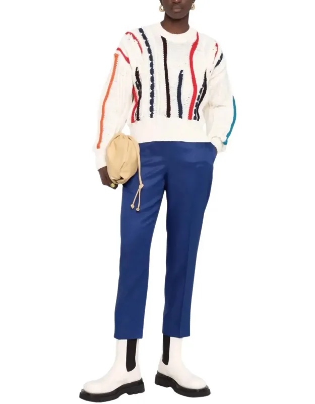 Straight Leg Silk Trousers