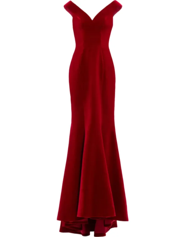 Mermaid Cut Off-shoulder Long Dress