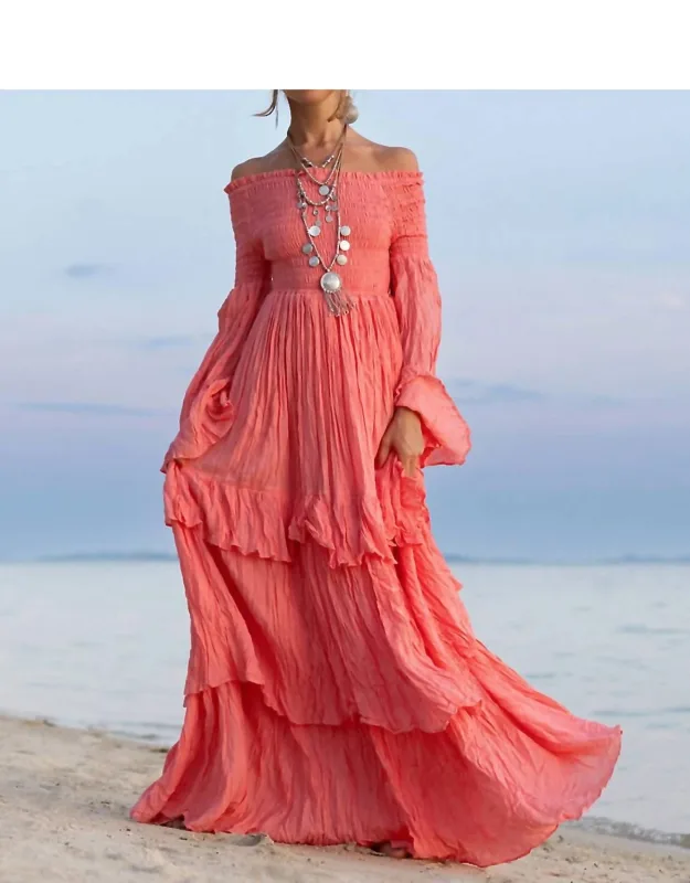 Sexy Shoulders Maxi Dress