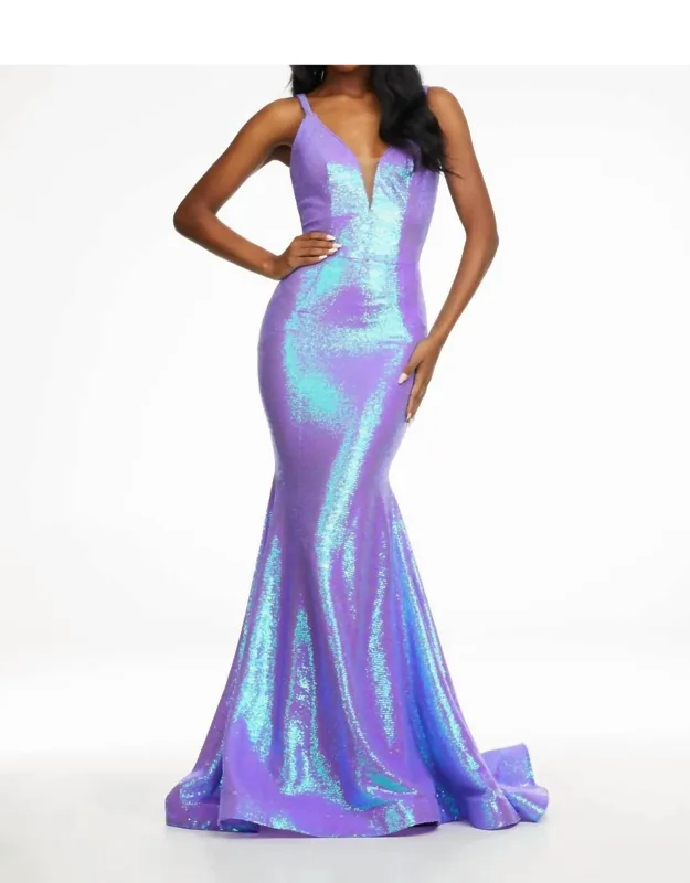 Long Fitted Sequin Mermaid Dress