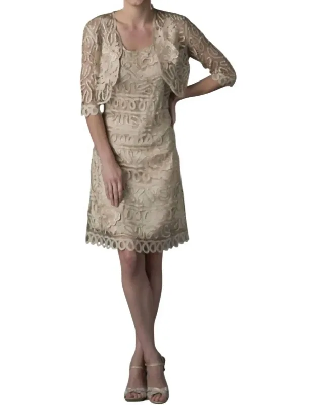 Embroidered Madi Dress With Jacket Set