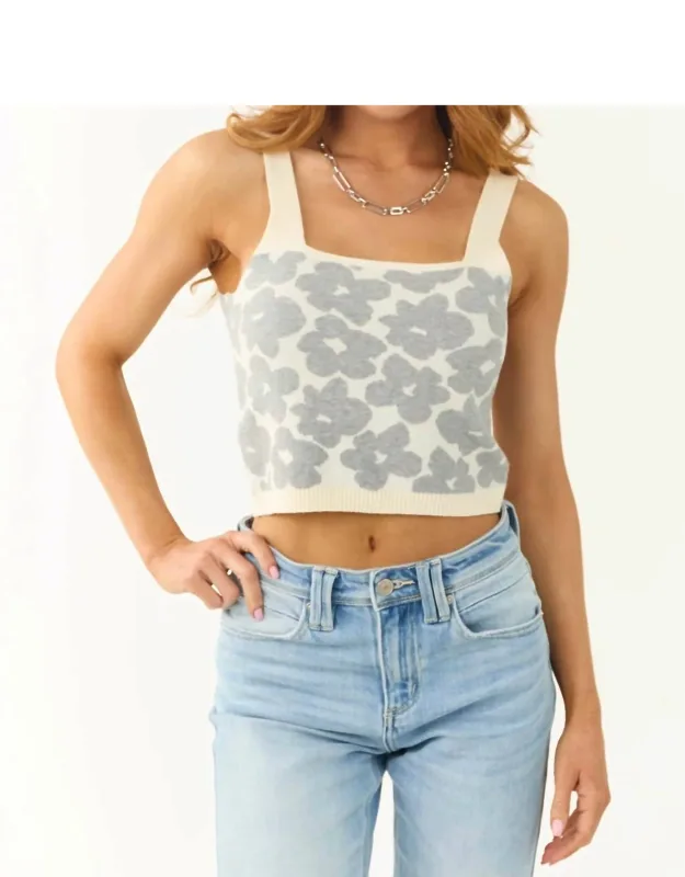 Floral Cropped Sweater Tank
