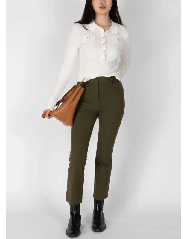 Cropped Flare Trousers