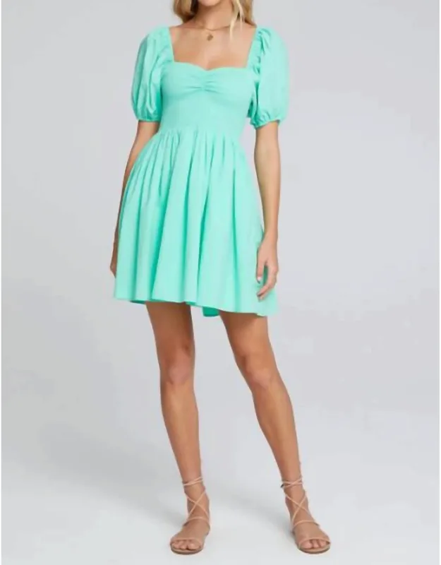 Mini Dress With Smocked Bodice And Sweetheart Neckline