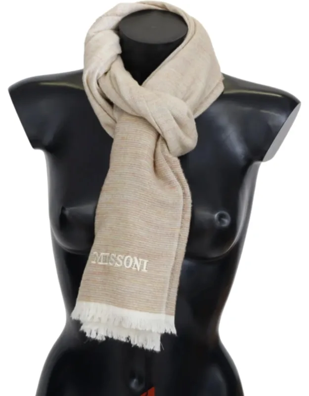 Elegant Wool Scarf With Signature Design