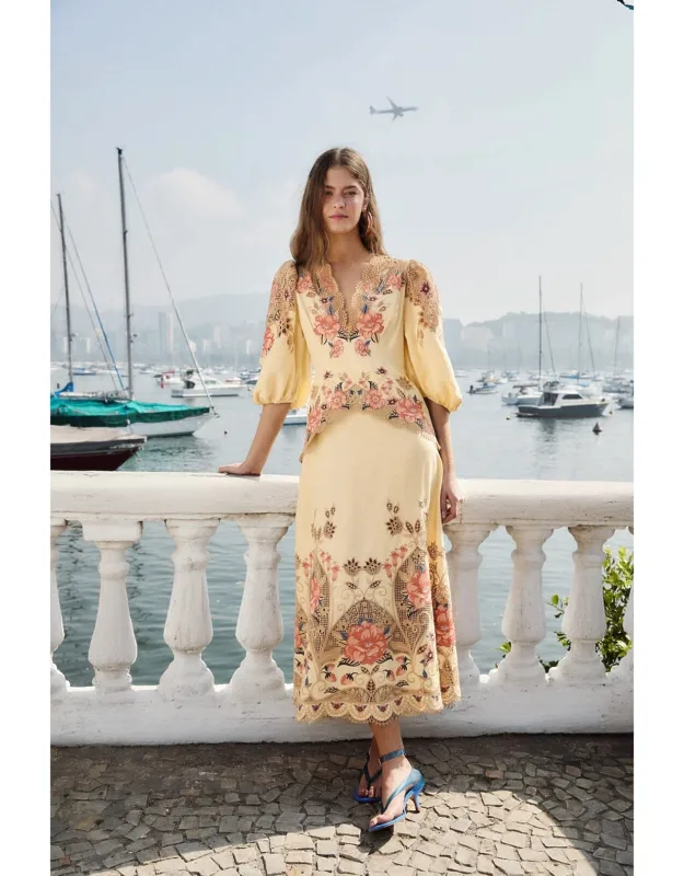 Embroidered Midi Dress