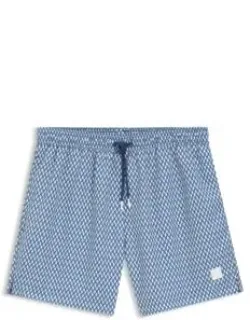 Micro-print Swim Shorts In Quick-dry Fabric