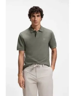 Boss Stretch-cotton Slim-fit Polo Shirt With Logo Patch