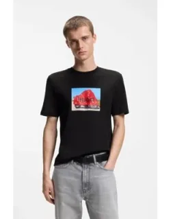 Cotton-jersey T-shirt With Biker-inspired Artwork