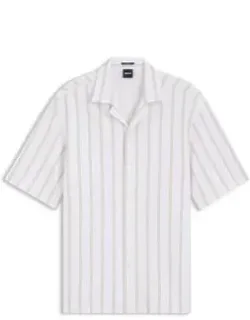 Striped Relaxed-fit Shirt In Stretch Cotton