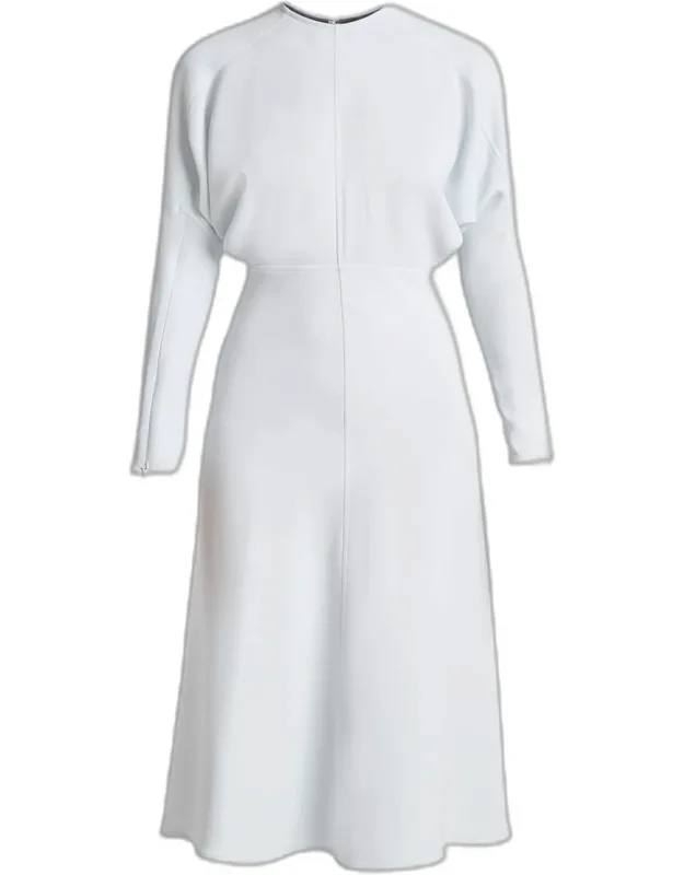 Dolman Long-sleeve Midi Dress