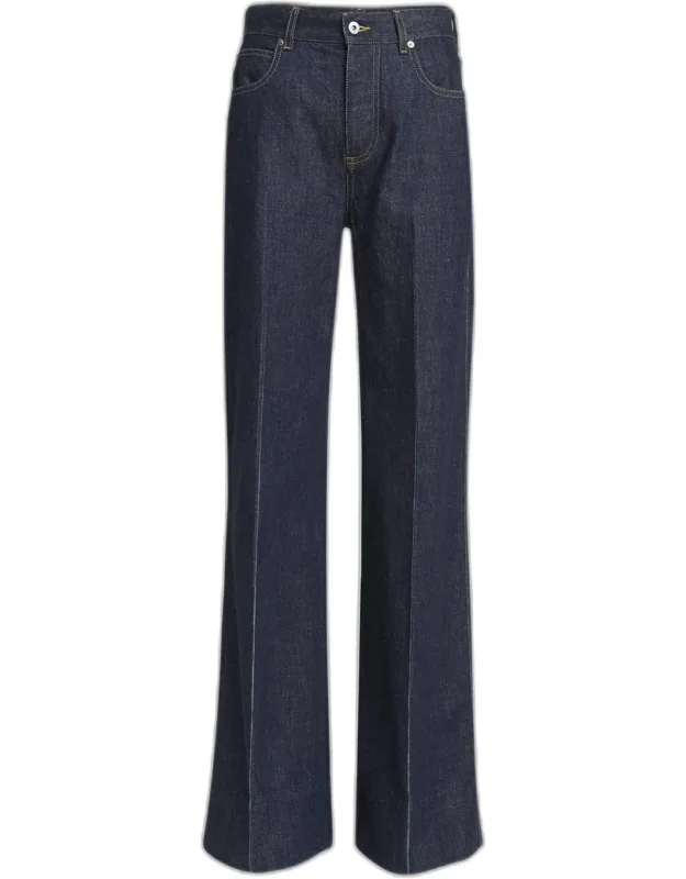 Soft Denim Wide-leg Palazzo Jeans