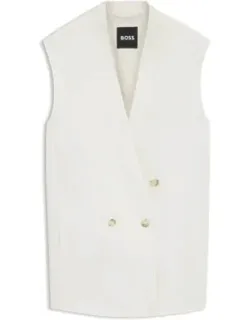 Sleeveless Relaxed-fit Blazer In A Wool Blend