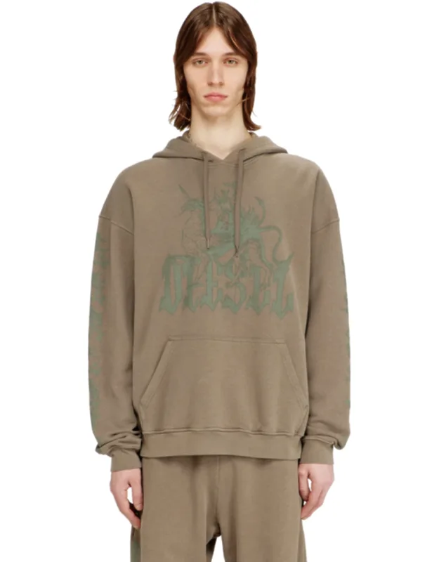 Treated Hoodie With Griffin Print