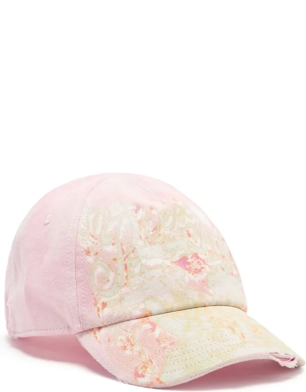 Distressed Baseball Cap With Graphic Print