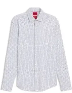 Printed Slim-fit Shirt In Stretch Jersey