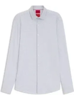 Printed Slim-fit Shirt In Stretch Jersey