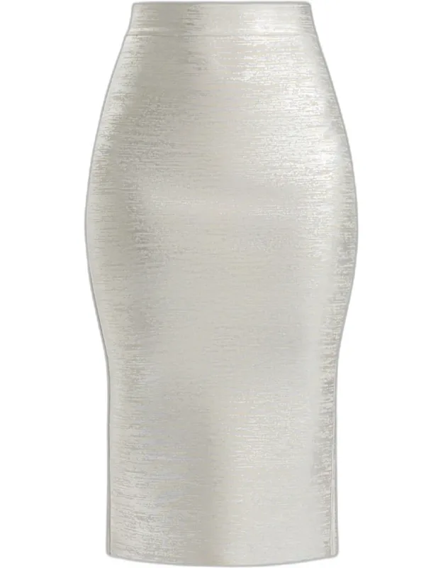Metallic Midi Pencil Skirt