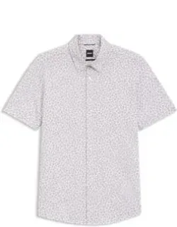 Printed Slim-fit Shirt In Cotton-blend Jersey