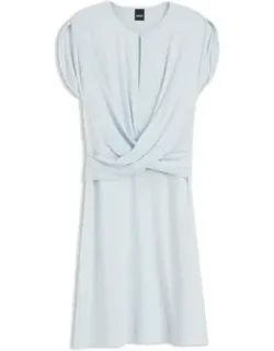 Keyhole-neckline Dress With Wrap Detail