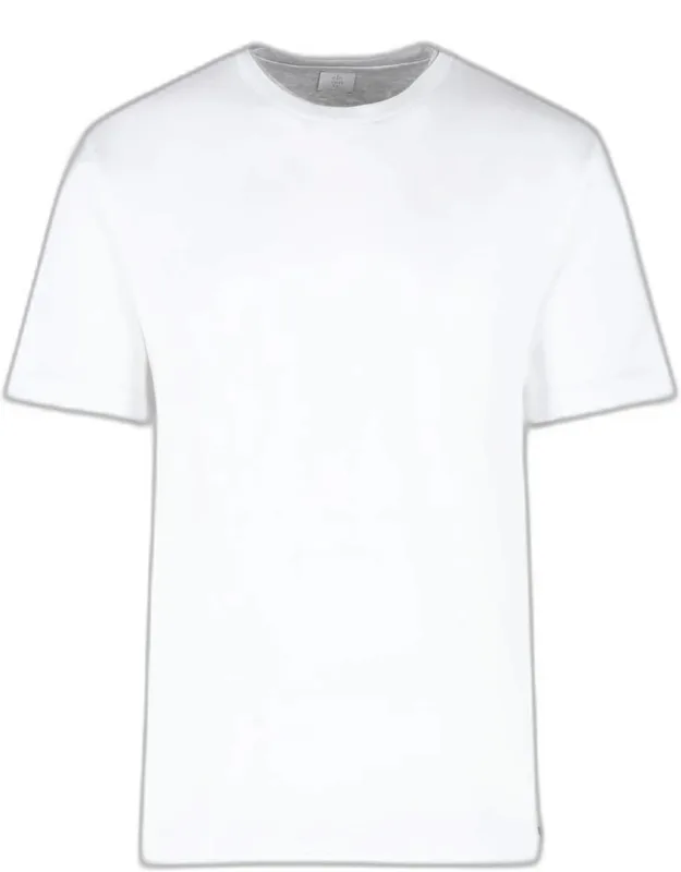 T-shirt With Double Layer Effect And Ribbed Neck