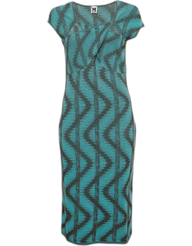 Zig Zag Lurex Knit Midi Dress