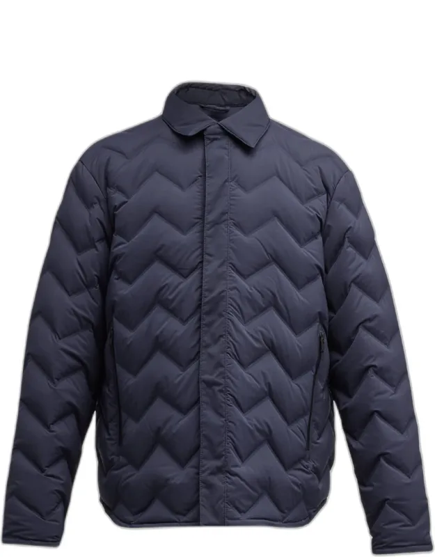 Zigzag Quilted Down Jacket