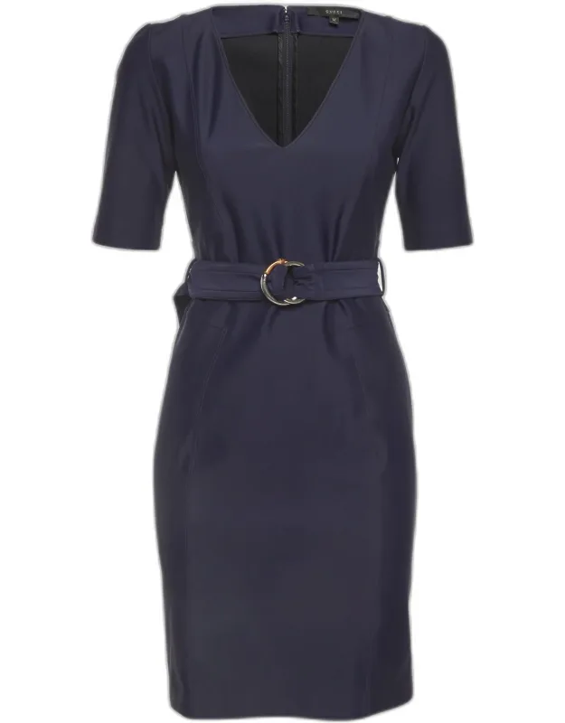 Stretch Knit Belted Mini Dress