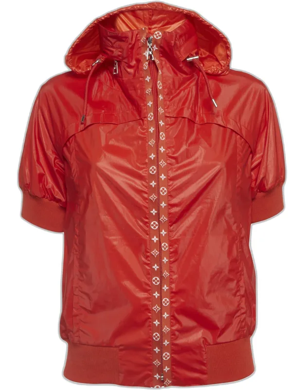 Synthetic Monogram Trim Hooded Jacket