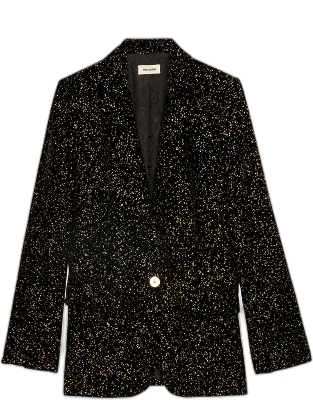 Valse Glitter Dots Velvet Blazer