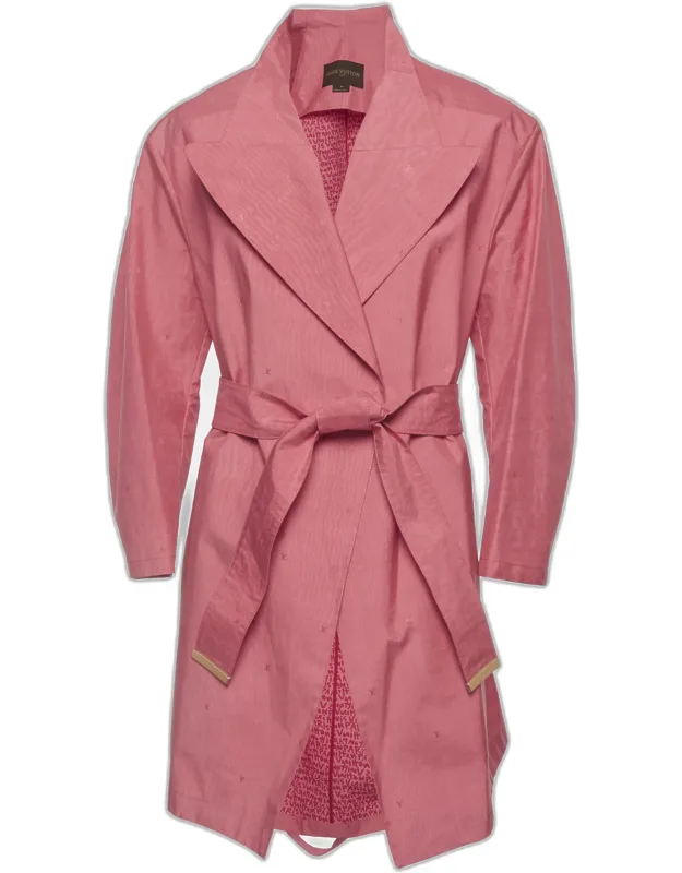 Silk Blend Wide Lapel Collar Long Coat