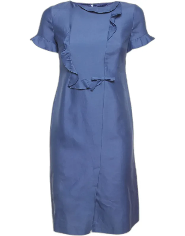 Silk Blend Ruffle Mini Dress