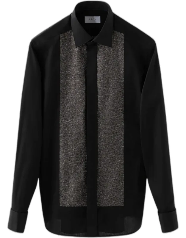 Evening Jacquard Bib Slim-fit Dress Shirt