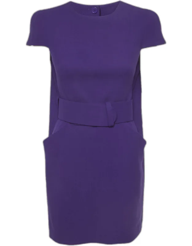 Wool Cape-back Mini Dress
