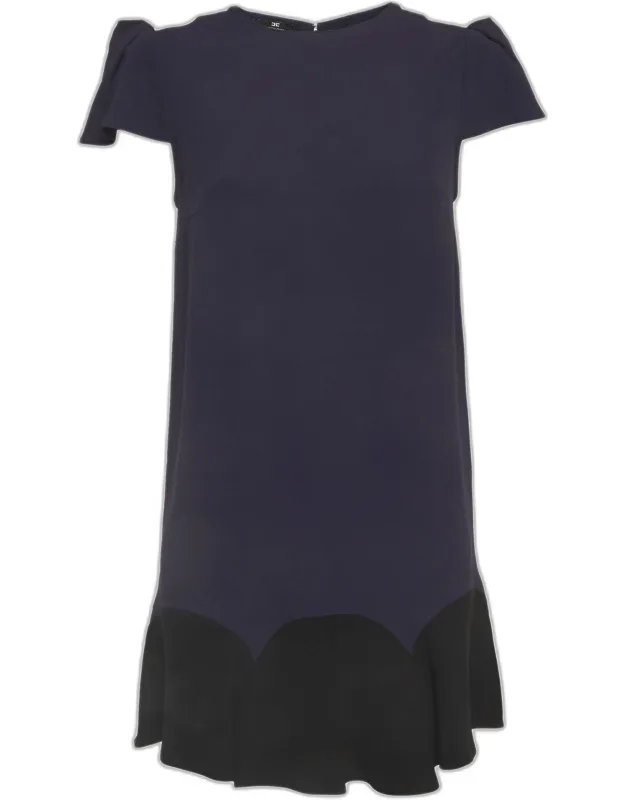 Crepe Flounce Mini Dress