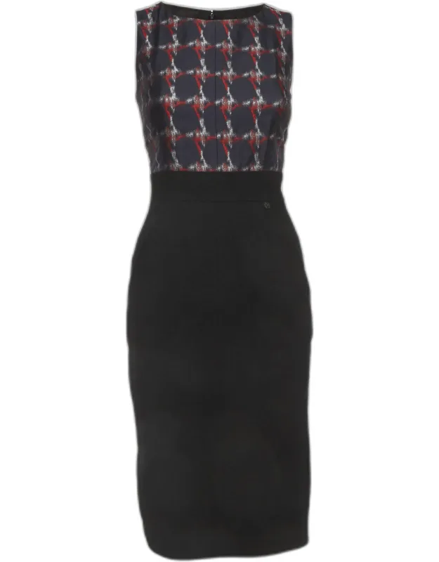 Check Crepe And Silk Mini Dress