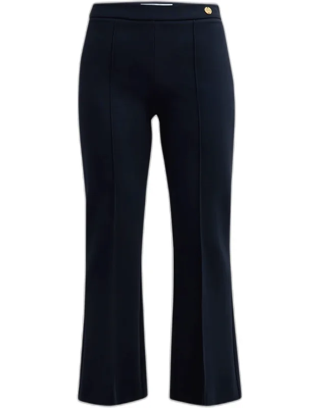 Lola Cropped Pintuck Flare-leg Pants