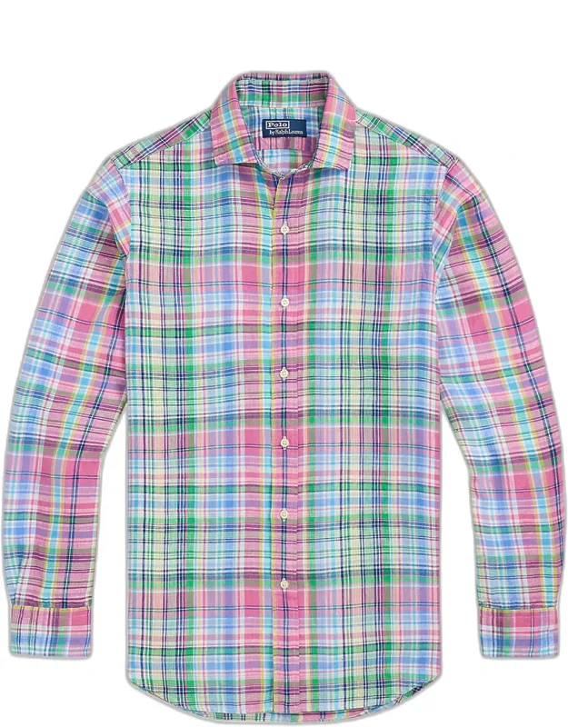 Classic-fit Slub Plaid Sport Shirt