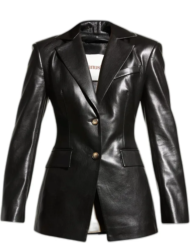 Hathi Faux Leather Blazer