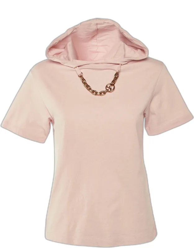 Cotton Chain Detail Hooded T-shirt