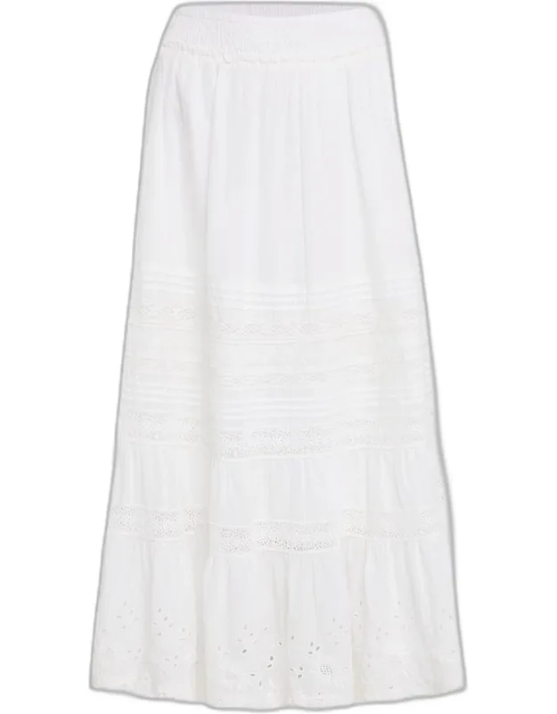 Lace-trim Cotton Voile Skirt