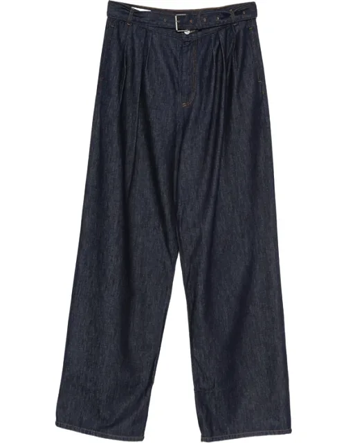 Belted Pleated Jeans