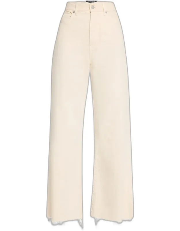 Cropped High Rise Wide-leg Jeans