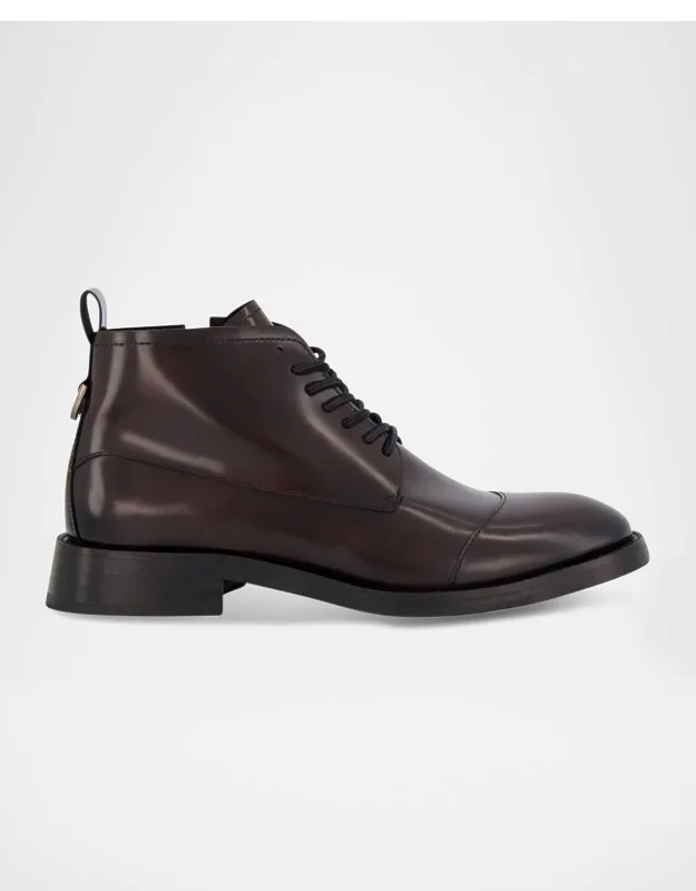 Side Zip Leather Chukka Boots