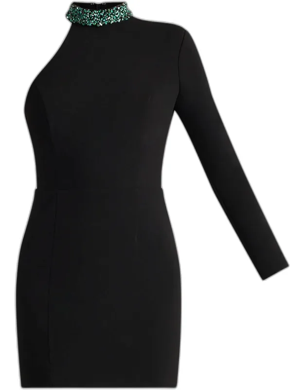Wicked Crystal Crepe Mini Dress