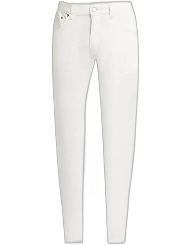Tonal Jacquard Denim Straight-leg Jeans